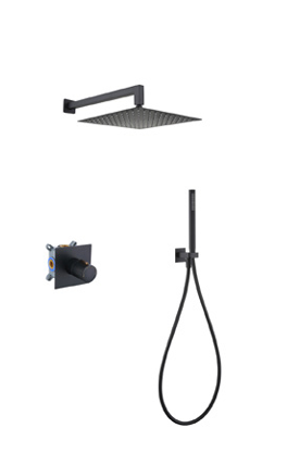 Matte Black Concealed Shower Set