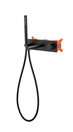 Matte Black Wall Shower Mixer Set